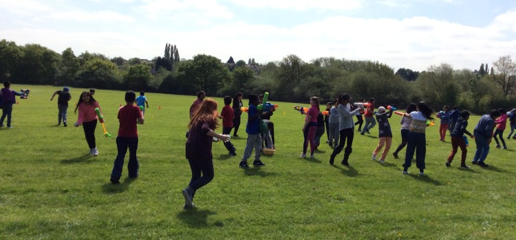 Year 6 water fight.